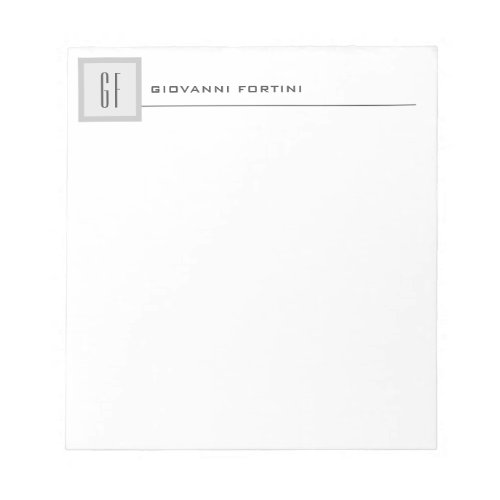 Modern Monogram Professional Plain Minimalist Notepad
