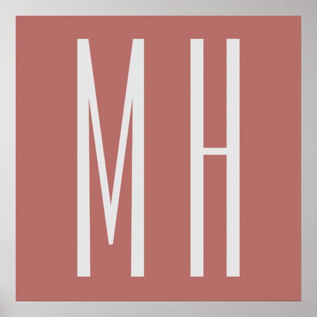 Modern Monogram Professional Plain Minimalist Poster (Front)