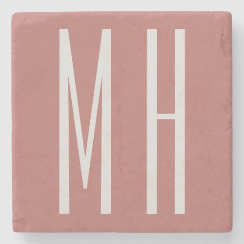 Modern Monogram Professional Plain Minimalist Stone Coaster