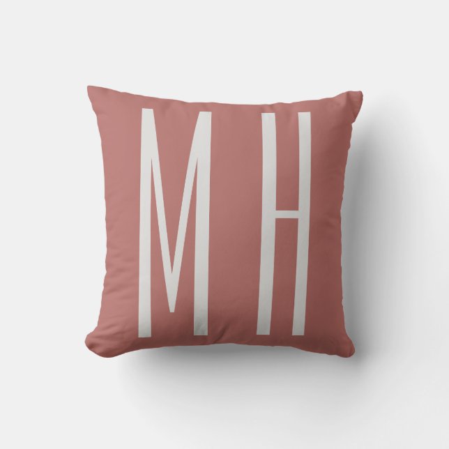 Modern Monogram Professional Plain Minimalist Throw Pillow (Front)