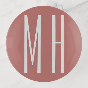 Modern Monogram Professional Plain Minimalist Trinket Tray