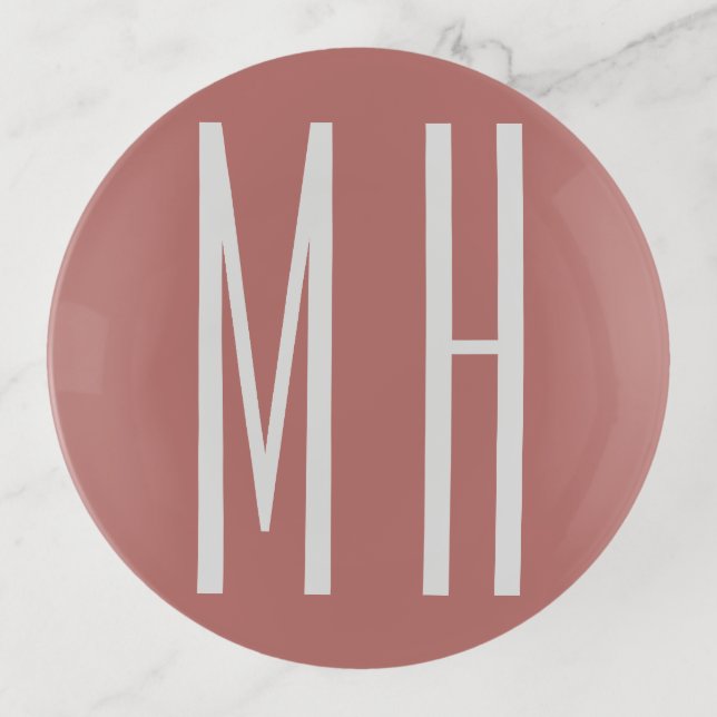 Modern Monogram Professional Plain Minimalist Trinket Tray (Front)