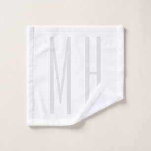Modern Monogram Professional Plain Minimalist Wash Cloth