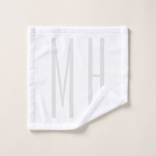 Modern Monogram Professional Plain Minimalist Wash Cloth