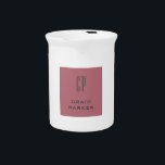 Modern Monogram Professional Plain Rose Gold White Beverage Pitcher<br><div class="desc">Easy Editing Tools. Different Types and Sizes,  Color and Font Choices.</div>
