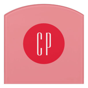 Modern Monogram Professional Plain Simple Initials Door Sign