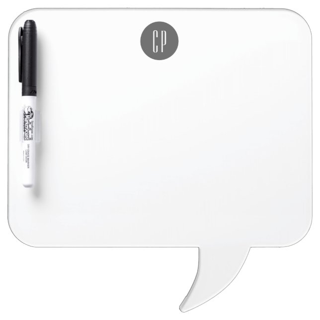 Modern Monogram Professional Plain Simple Initials Dry Erase Board (Front)