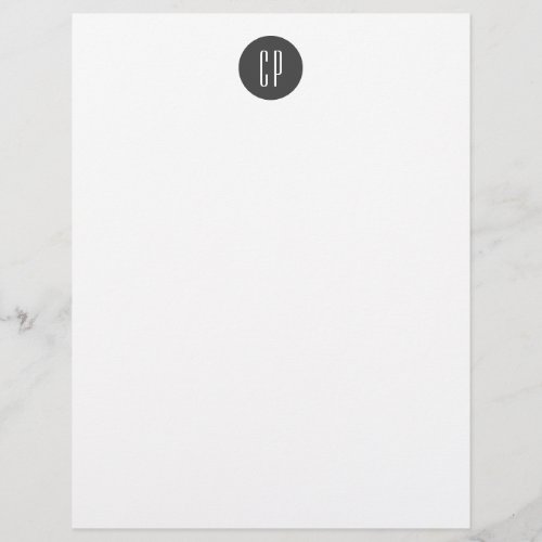 Modern Monogram Professional Plain Simple Initials Letterhead