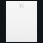 Modern Monogram Professional Plain Simple Initials Letterhead<br><div class="desc">This product will meet all your needs with its simple,  aesthetic but also remarkable design. You can easily replace the information in the design with your own personal information. Easy-to-use editing tools will help you.</div>