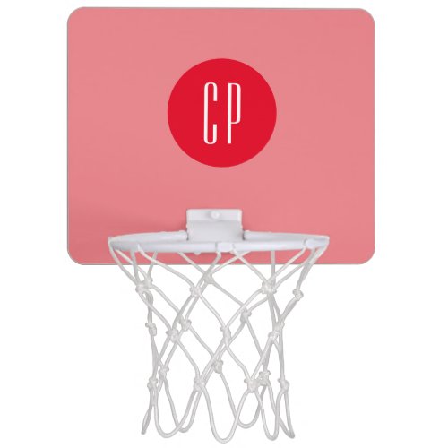 Modern Monogram Professional Plain Simple Initials Mini Basketball Hoop