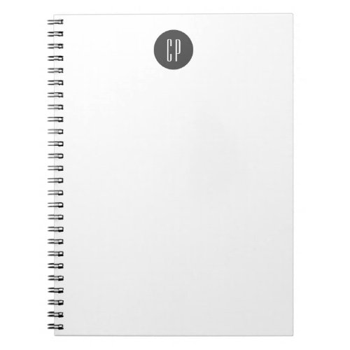 Modern Monogram Professional Plain Simple Initials Notebook