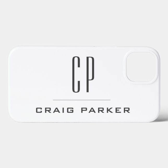 Modern Monogram Professional Plain Simple Minimal Case-Mate iPhone Case (Back (Horizontal))