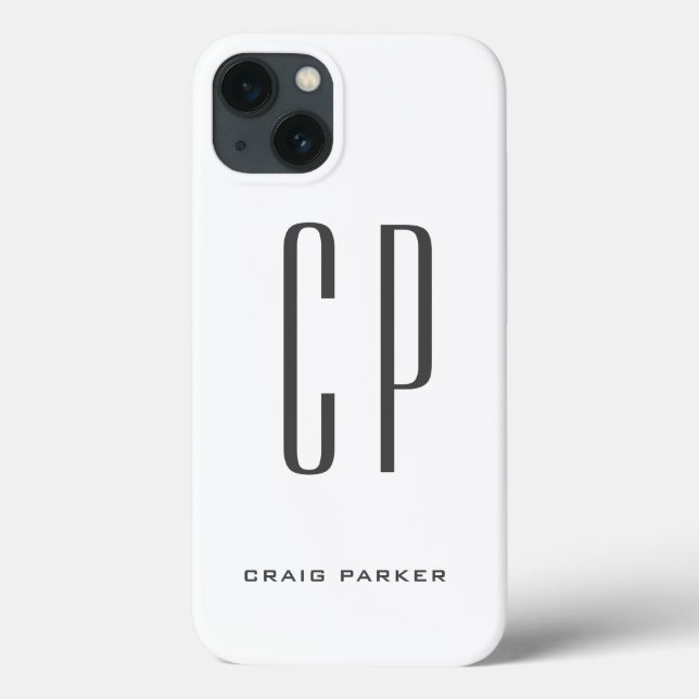 Modern Monogram Professional Plain Simple Minimal Case-Mate iPhone Case (Back)