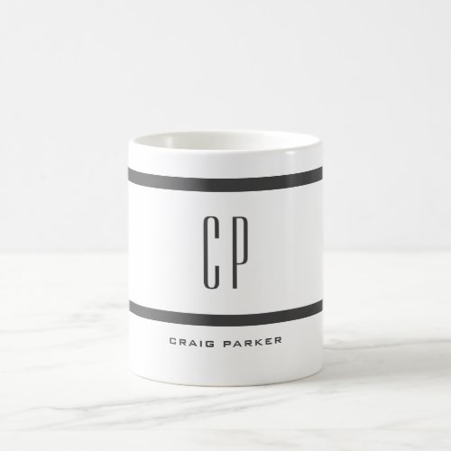 Modern Monogram Professional Plain Simple Minimal Coffee Mug