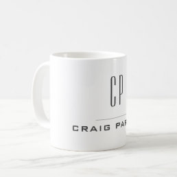 Modern Monogram Professional Plain Simple Minimal  Coffee Mug