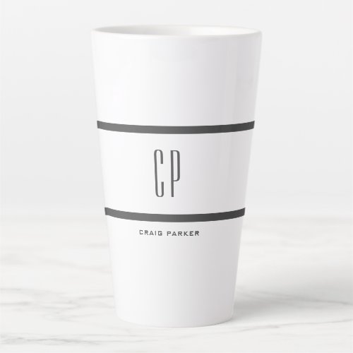 Modern Monogram Professional Plain Simple Minimal Latte Mug
