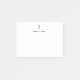 Modern Monogram Professional Plain Simple Minimal Post-it Notes