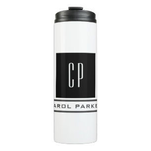Modern Monogram Professional Plain Simple Name Thermal Tumbler