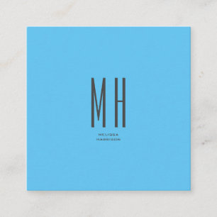 Modern Monogram Professional Plain Simple Sky Blue Enclosure Card