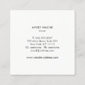Modern Monogram, Professional Silver Gray Square Business Card (Back)