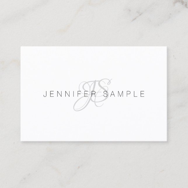 Modern Monogram Professional Simple Template Business Card (Front)