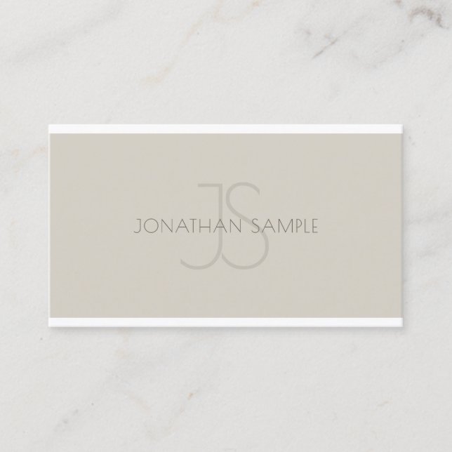 Modern Monogram Professional Simple Template Luxe Business Card (Front)