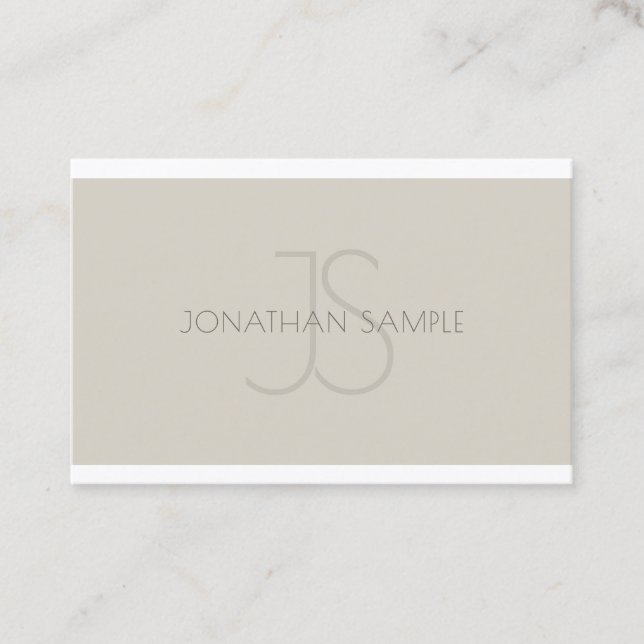 Modern Monogram Professional Simple Template Luxe Business Card (Front)