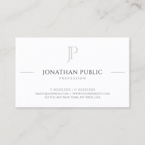 Modern Monogram Professional Template Trendy Business Card