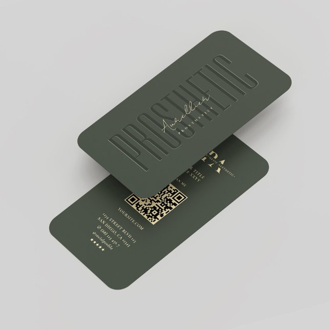 Modern Monogram Prosthetist Orthotist Dark Green Business Card (Modern Monogram Prosthetist Orthotist Dark Green Business Card
)