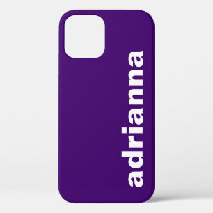 Modern Monogram Purple iPhone 12 Case