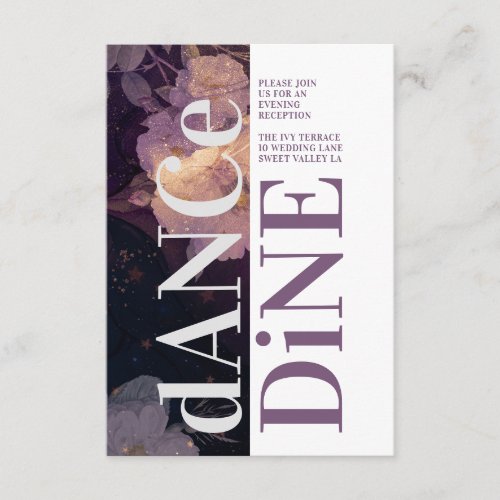 Modern Monogram Purple Fall Wedding Enclosure Card