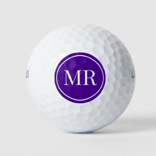 Modern Monogram Purple Golf Balls