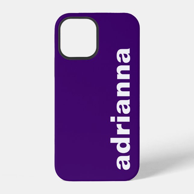 Modern Monogram Purple Iphone Case (Back)