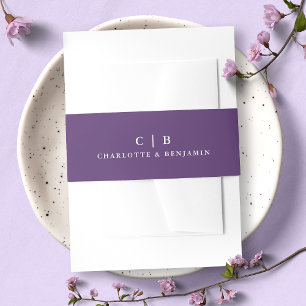 Modern Monogram Purple Wisteria Wedding Invitation Belly Band