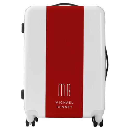 Modern Monogram Red Luggage