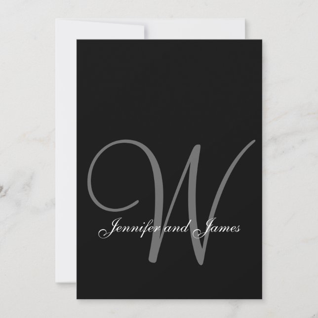 Modern Monogram Rehearsal Dinner Invitation (Front)