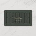 Modern Monogram Research Tech Biochemistry Green Business Card | Zazzle