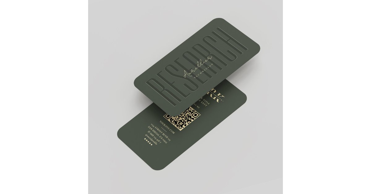 Modern Monogram Research Tech Biochemistry Green Business Card | Zazzle