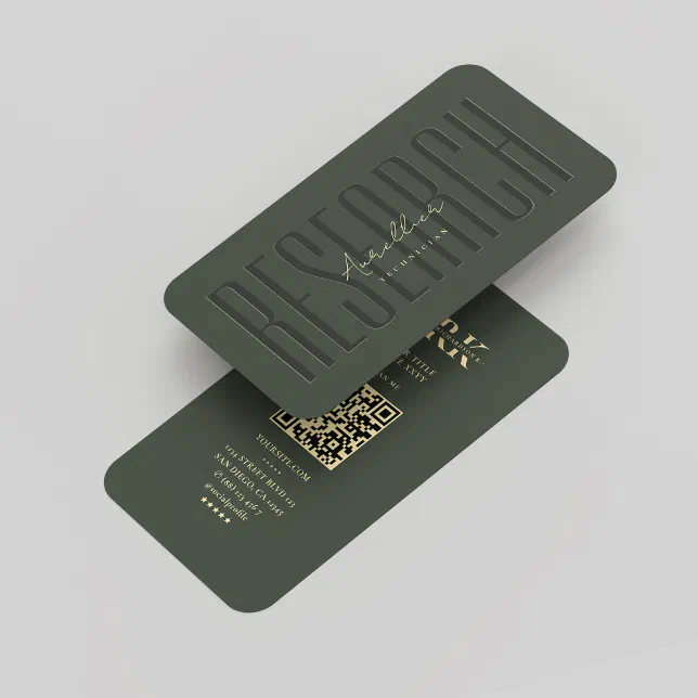 Modern Monogram Research Tech Biochemistry Green Business Card | Zazzle