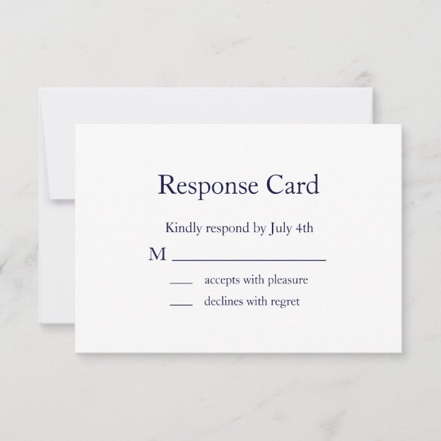 Modern Monogram Retirement RSVP (navy) Card (Front)