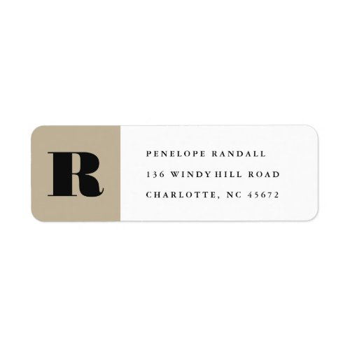 Modern monogram return address label