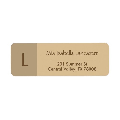 Modern Monogram  _ Return Address Labels