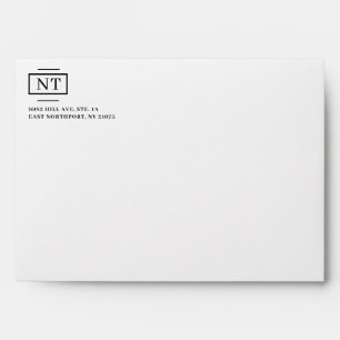 Modern Monogram Return Address Left Aligned Envelope
