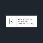 Modern Monogram Return Address Rubber Stamp<br><div class="desc">This simple but elegant modern return address rubber stamp features a large sans serif monogram.</div>