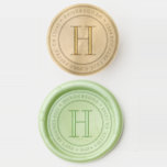 Modern Monogram Return Address Wax Seal Stamp<br><div class="desc">Modern round wax seal stamp with your monogram and return address.</div>