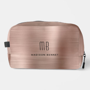 Modern Monogram Rose Gold Dopp Kit