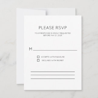 Modern Monogram RSVP Card