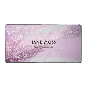 Modern, Monogram, Salon, Glitter (Imitate) Desk Mat