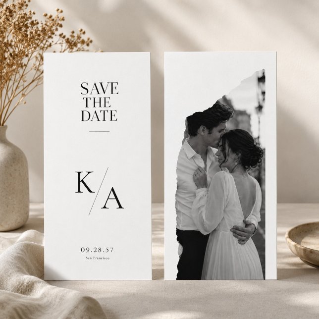 Modern Monogram Save the Date Wedding Card. (Creator Uploaded)
