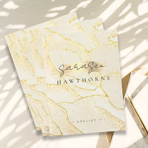 Modern Monogram Script Elegant Ivory Gold Foil Pocket Folder
